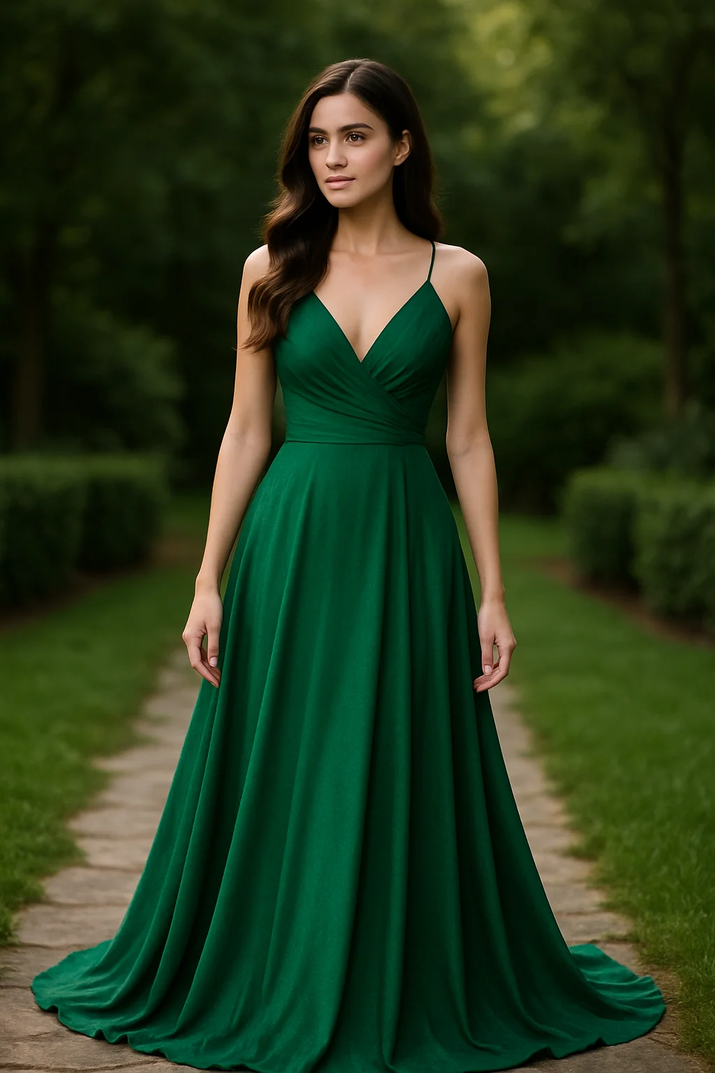 green long dress
